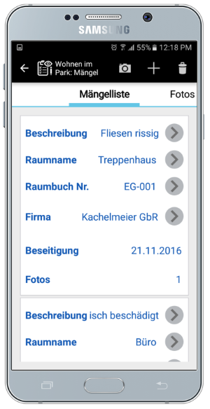 Mängelmanagement im Bautagebuch